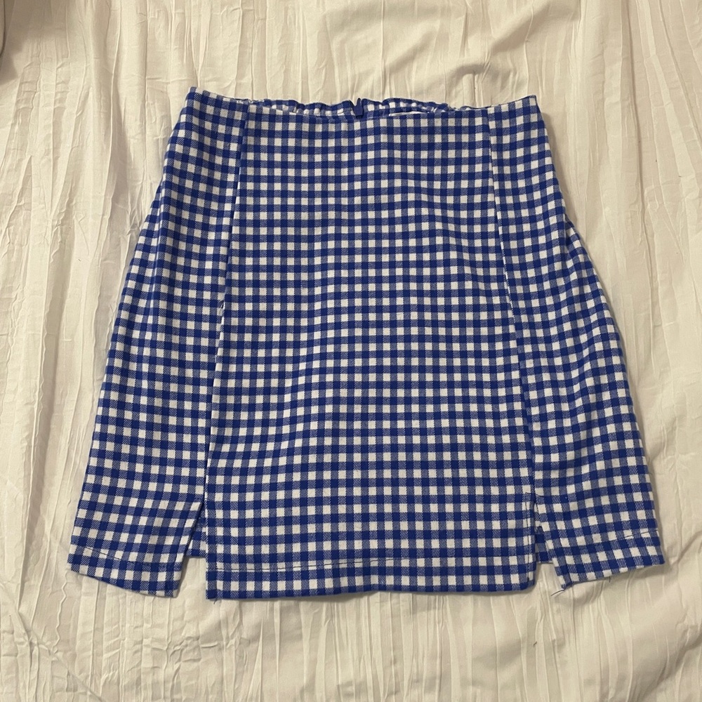 Love On a Hanger- Blue Gingham Skirt